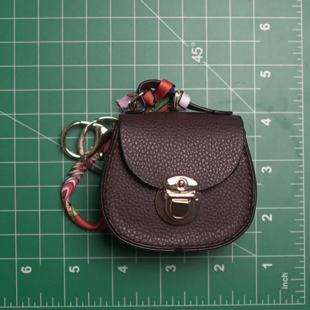 Mini Chocolate Bag Keychain Bag Charm, PU Leather Coin Purse Change Pouch, NWT